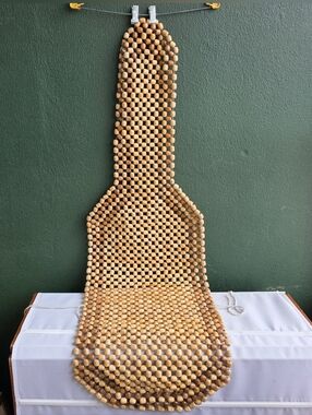 Wood Bead Seat Cover - Natural Brown
